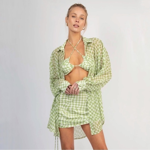 RESA Tops - NWT RESA Monica Sheer Chiffon Blouse Long Sleeve Button Down Shirt Hendrix M/L